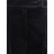 Black Cotton Casual Pants