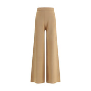 Beige Wool Casual Pants