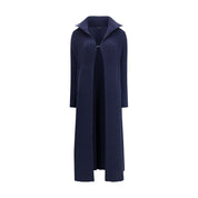 Blue Polyester Full-Length Jacket