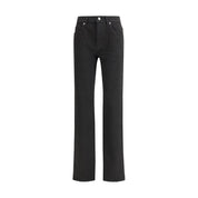 Black Cotton Straight-Leg Jeans