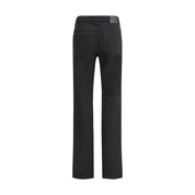 Black Cotton Straight-Leg Jeans