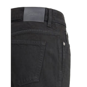 Black Cotton Straight-Leg Jeans