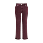 Purple Cotton Slim Fit Jeans
