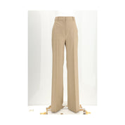 Brown Fleece Wool Casual Pants