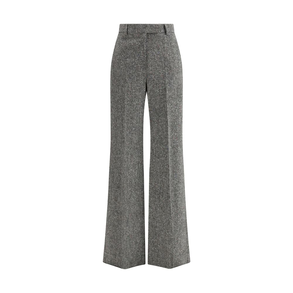 Gray Wool Pants with Raw-cut Hems