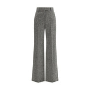 Gray Wool Pants with Raw-cut Hems