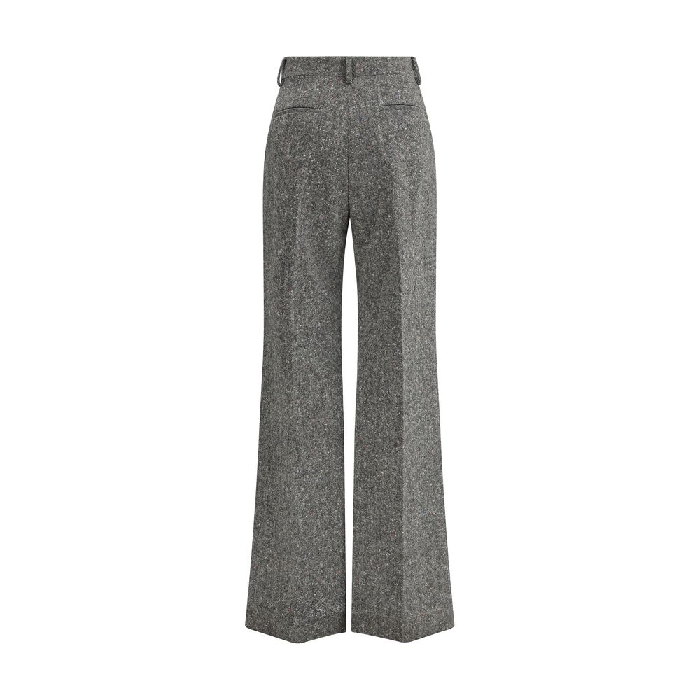 Gray Wool Pants with Raw-cut Hems