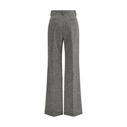 Gray Wool Pants with Raw-cut Hems