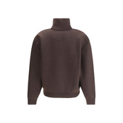 Brown Lamb Leather Sweatshirt