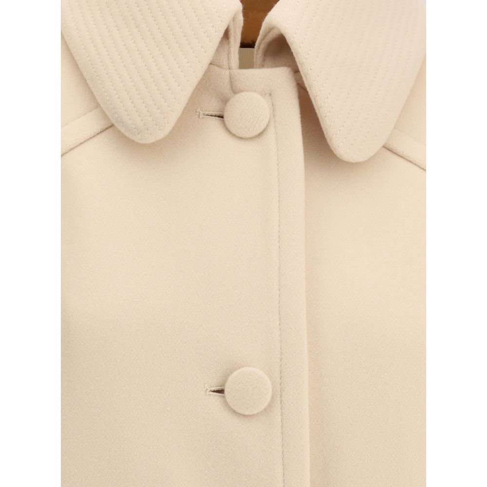 Cream Fleece Wool Coat