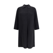 Black Fleece Wool Coat