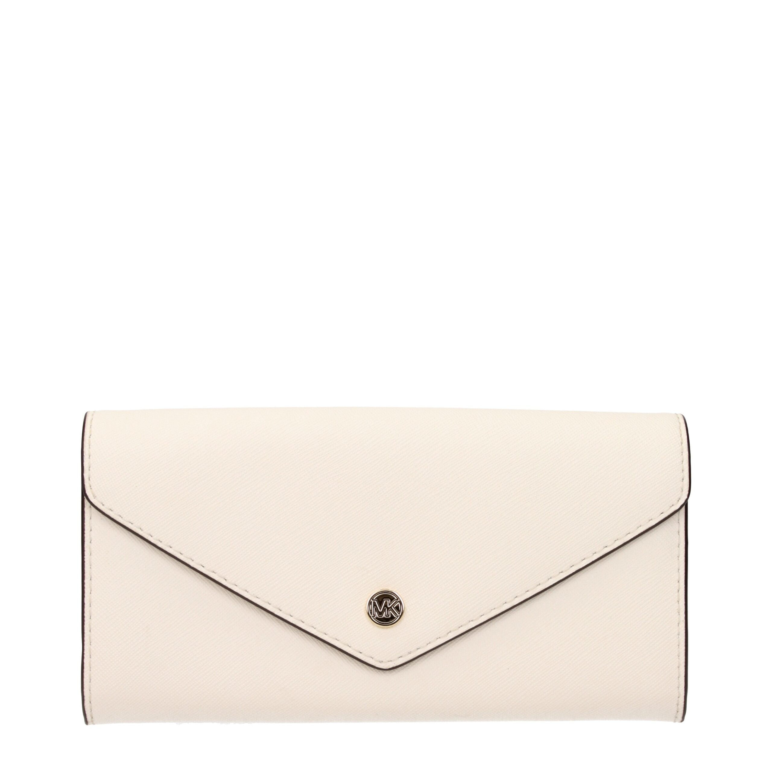 Michael Kors Beige Leather Wallet with Front Logo