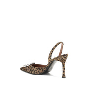 Flerfärgat silkesklackskor med hög klack