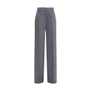 Gray Fleece Wool Casual Pants