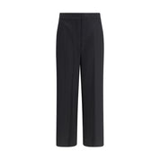 Black Fleece Wool Casual Pants