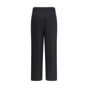 Black Fleece Wool Casual Pants