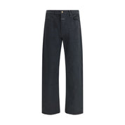 Black Cotton Straight-Leg Jeans