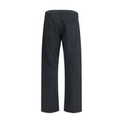 Black Cotton Straight-Leg Jeans