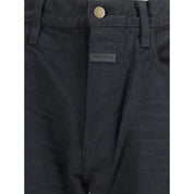 Black Cotton Straight-Leg Jeans