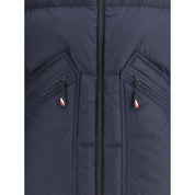 Blue Polyester Full-Length Jacket