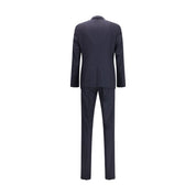 Blue Fleece Wool Two-Piece Suit