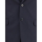 Blue Fleece Wool Two-Piece Suit