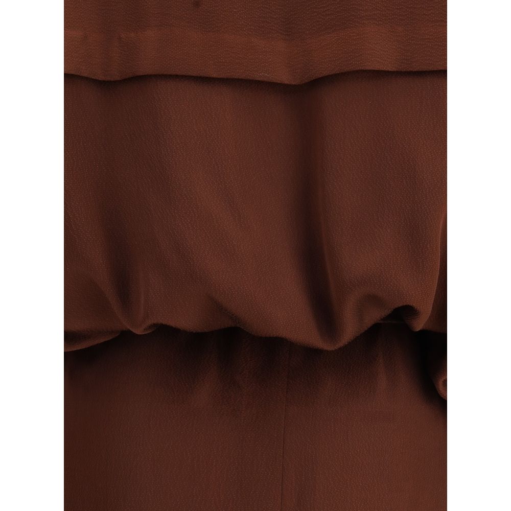 Bordeaux Silk Casual Dress