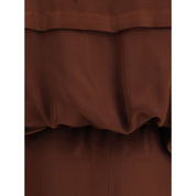 Bordeaux Silk Casual Dress