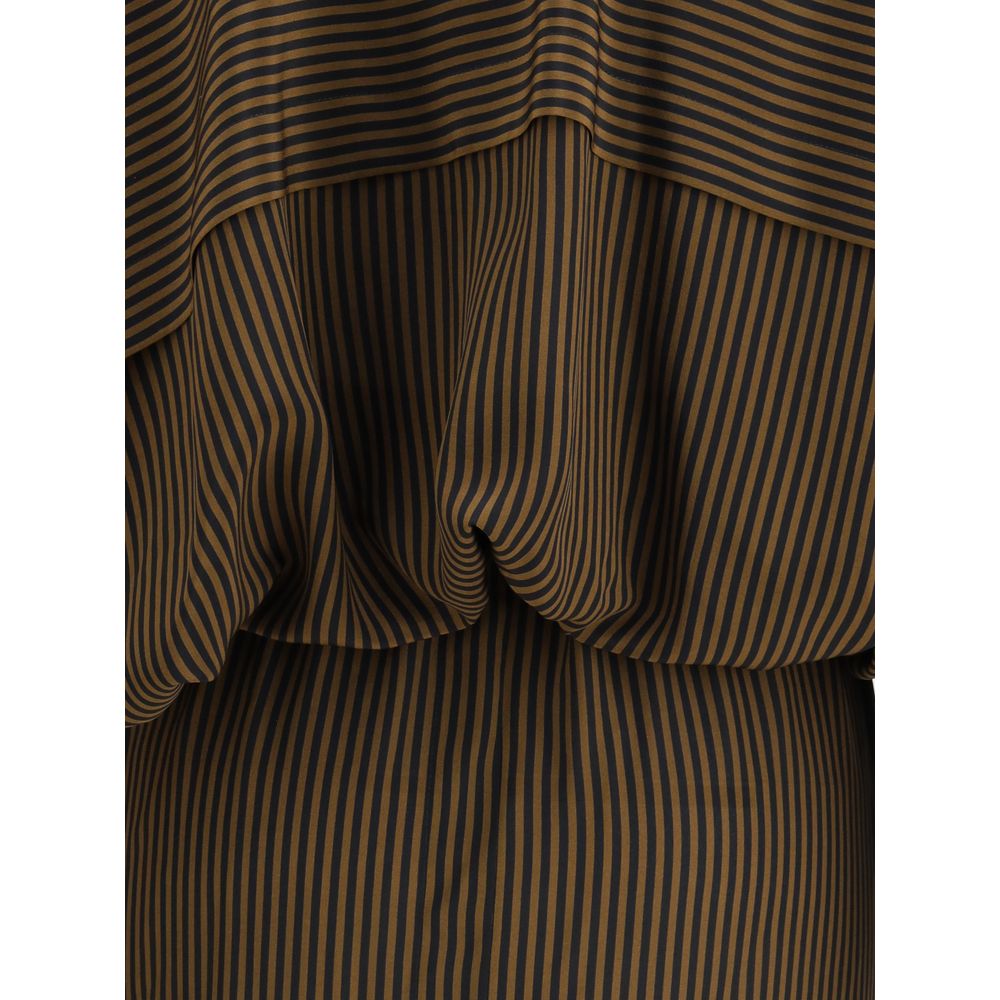 Mångfärgad silke-klänning för vardagsbruk