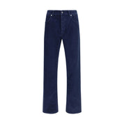 Blue Cotton Straight-Leg Jeans