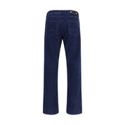 Blue Cotton Straight-Leg Jeans