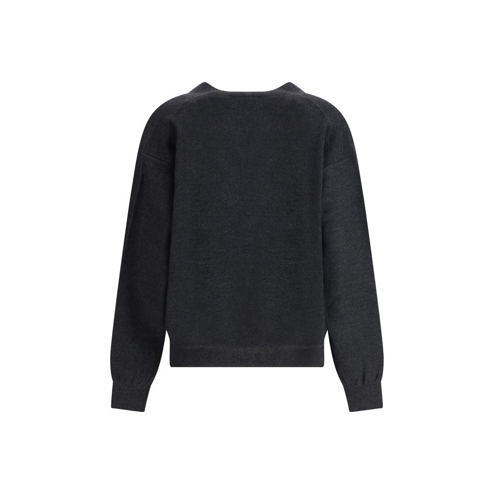 Gray Merino Wool Cardigan