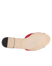 Röda utsmyckade slip-on sandaler