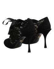 Dolce & Gabbana Black Floral Lace Pumps