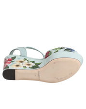 Dolce & Gabbana Green Calf Leather Wedge Sandals