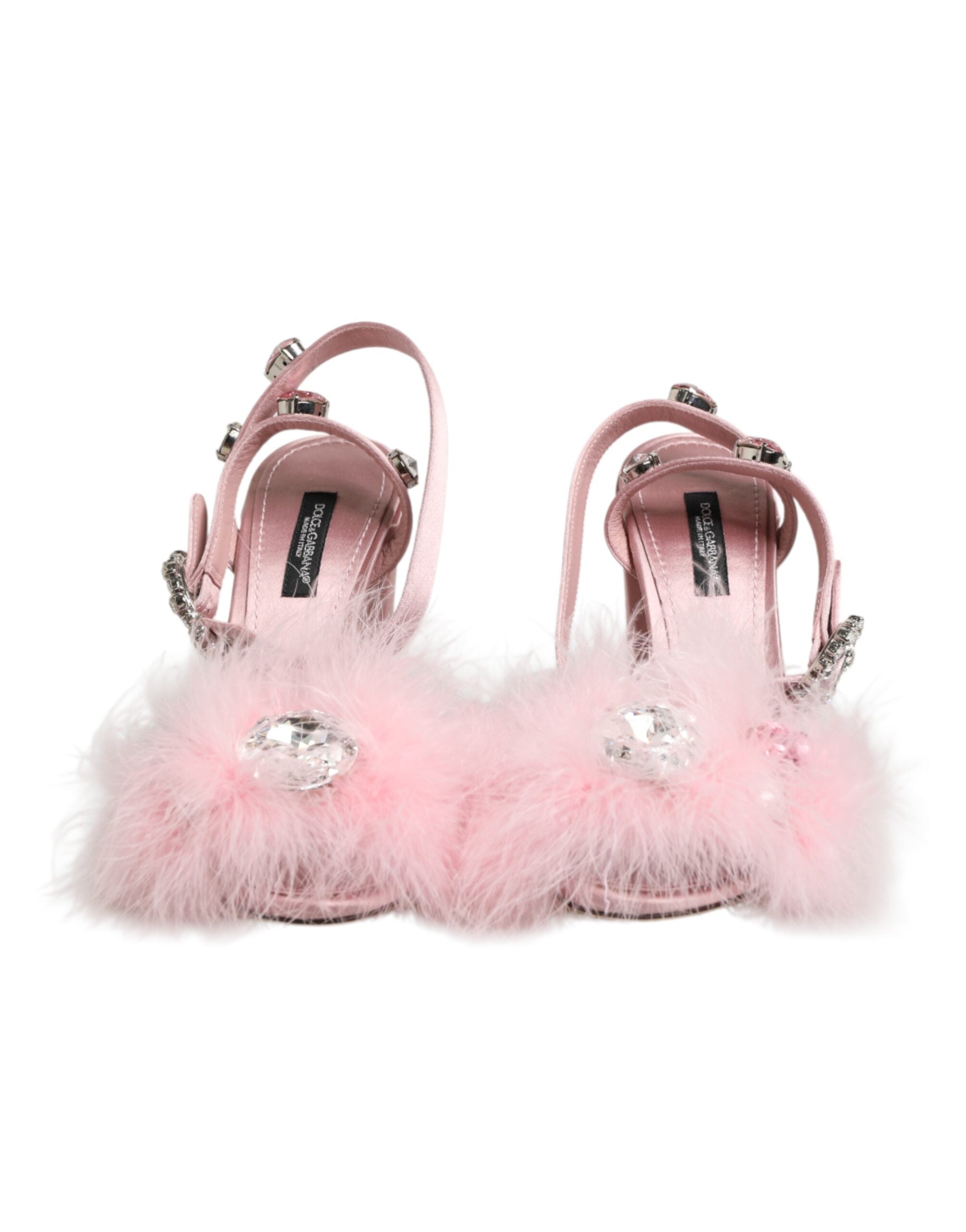 Dolce & Gabbana Pink Sequined Ankle Strap Sandals