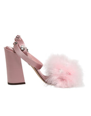 Dolce & Gabbana Pink Sequined Ankle Strap Sandals