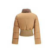 Brown Polyester Full-Length Jacket