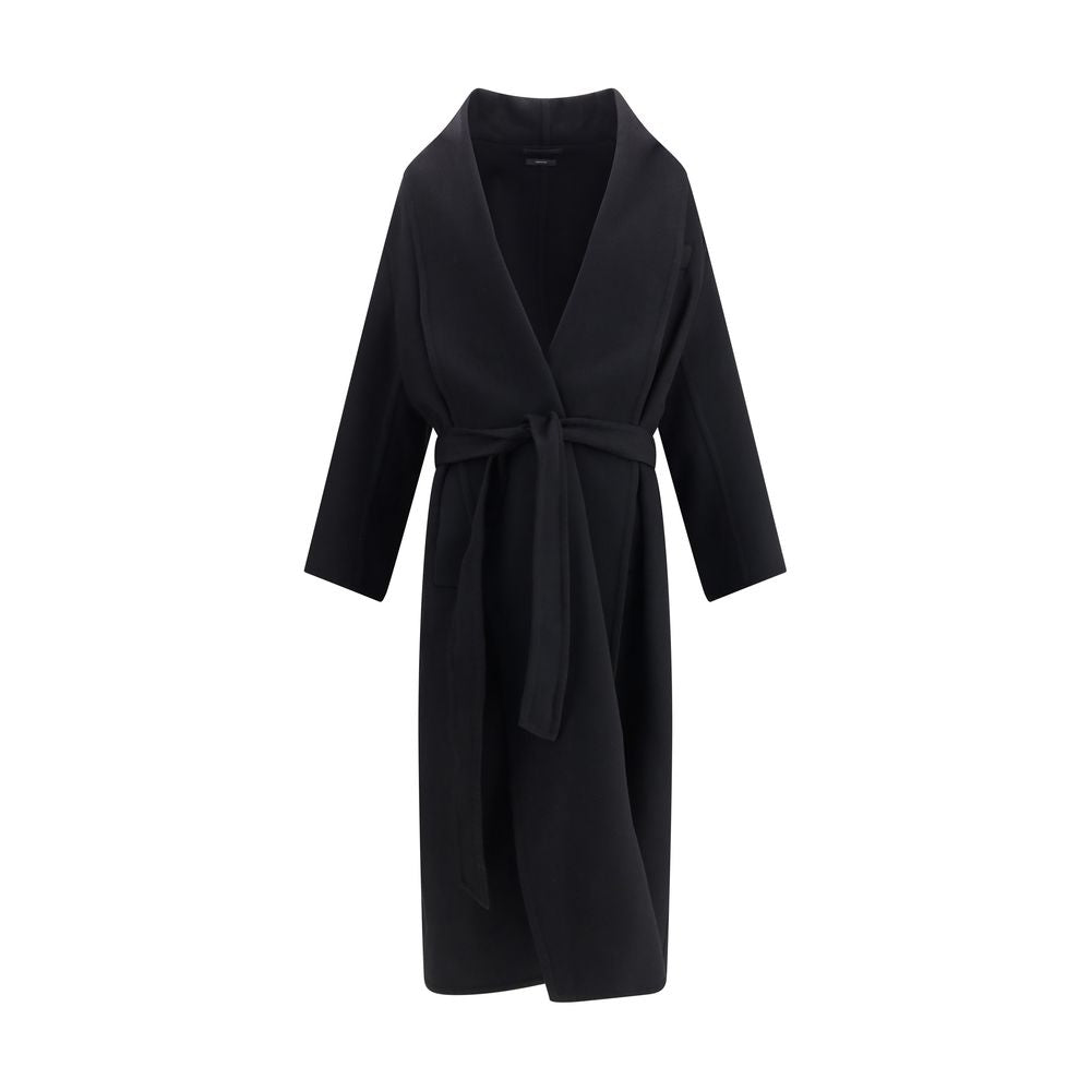 Black Fleece Wool Coat