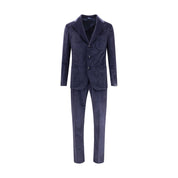 Blue Cotton Two-Piece Suit
