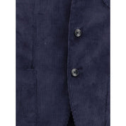 Blue Cotton Two-Piece Suit