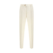 Cream Cotton Casual Pants