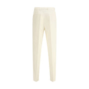 Cream Cotton Casual Pants