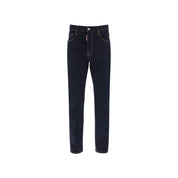 Blue Cotton Straight-Leg Jeans