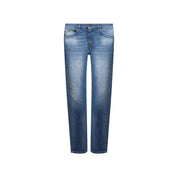 Blue Cotton Straight-Leg Jeans