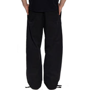 Black Cotton Casual Pants