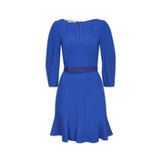 Blue Viscose Casual Dress
