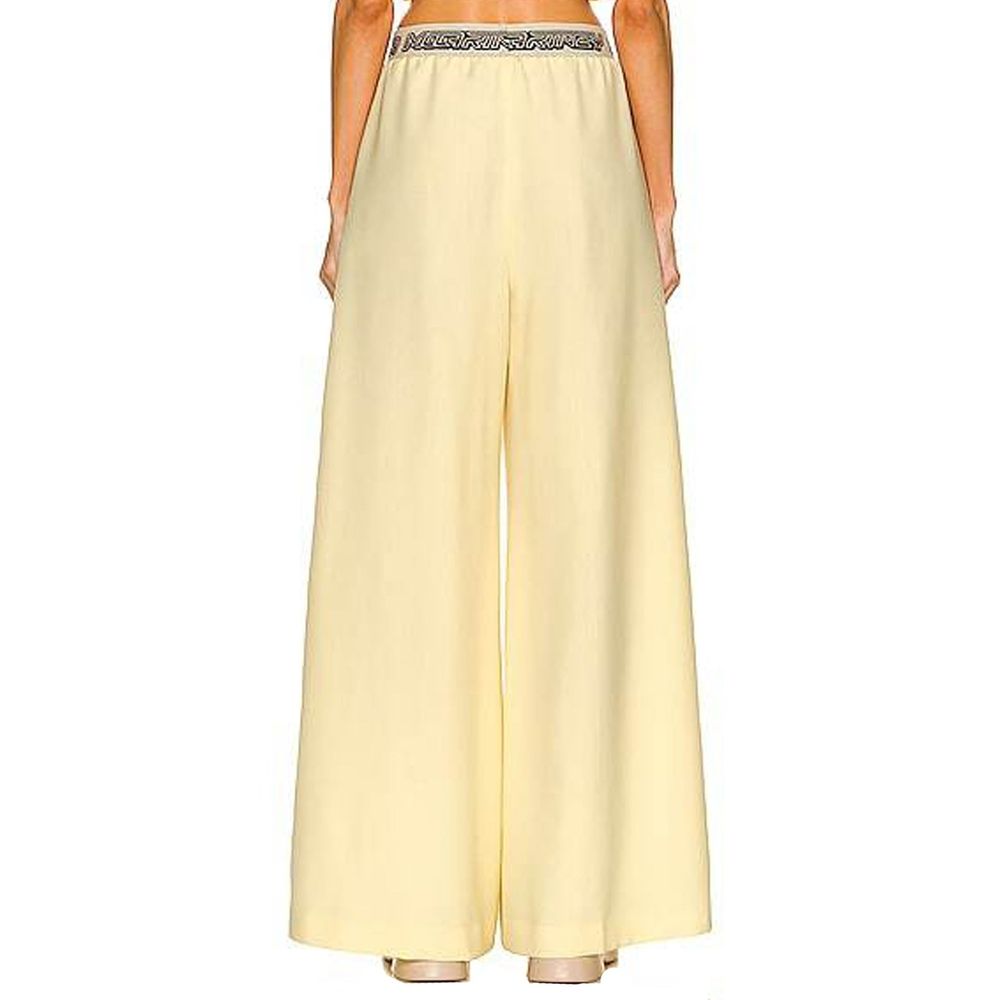 Yellow Wool Casual Pants
