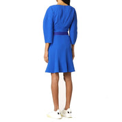 Blue Viscose Casual Dress