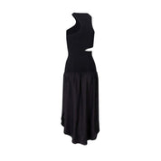 Black Silk Casual Dress